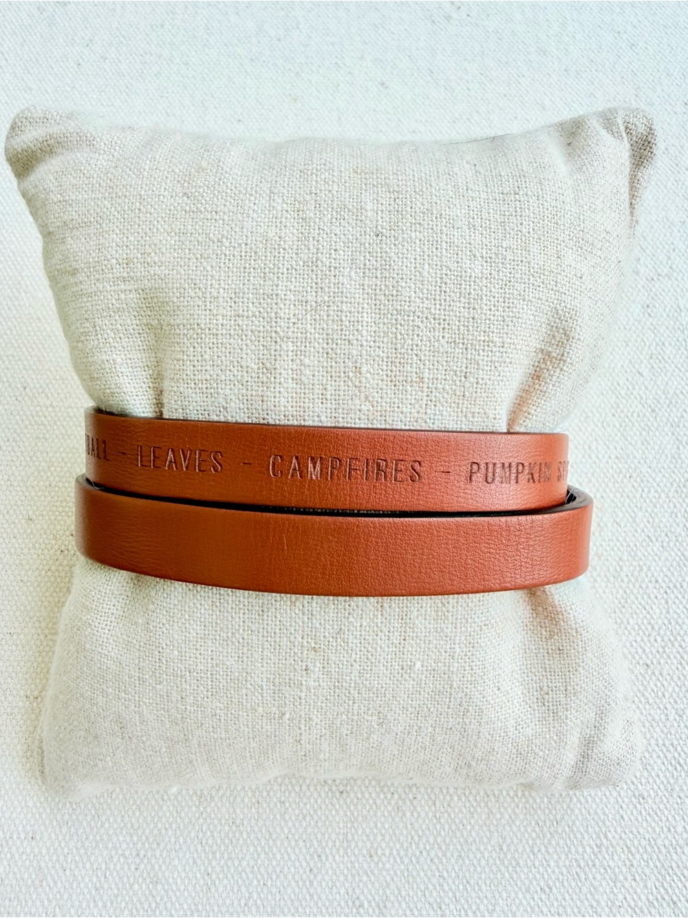 *Double Leather Band* KEEP COLLECTIVE Retired Engraved Reversible